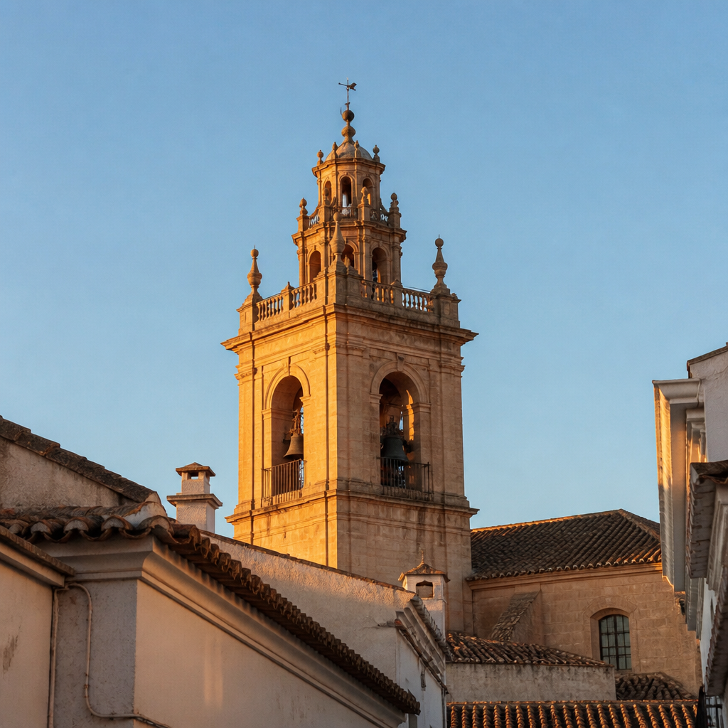 Torre campanario de la Parroquia de la Vera Cruz en Fernán Núñez