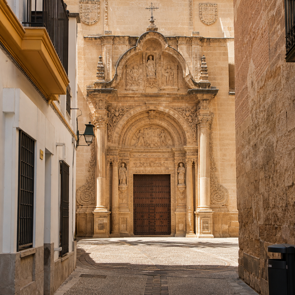 Portada barroca de la iglesia de San Pablo, sede de la Hermandad de la Expiración.