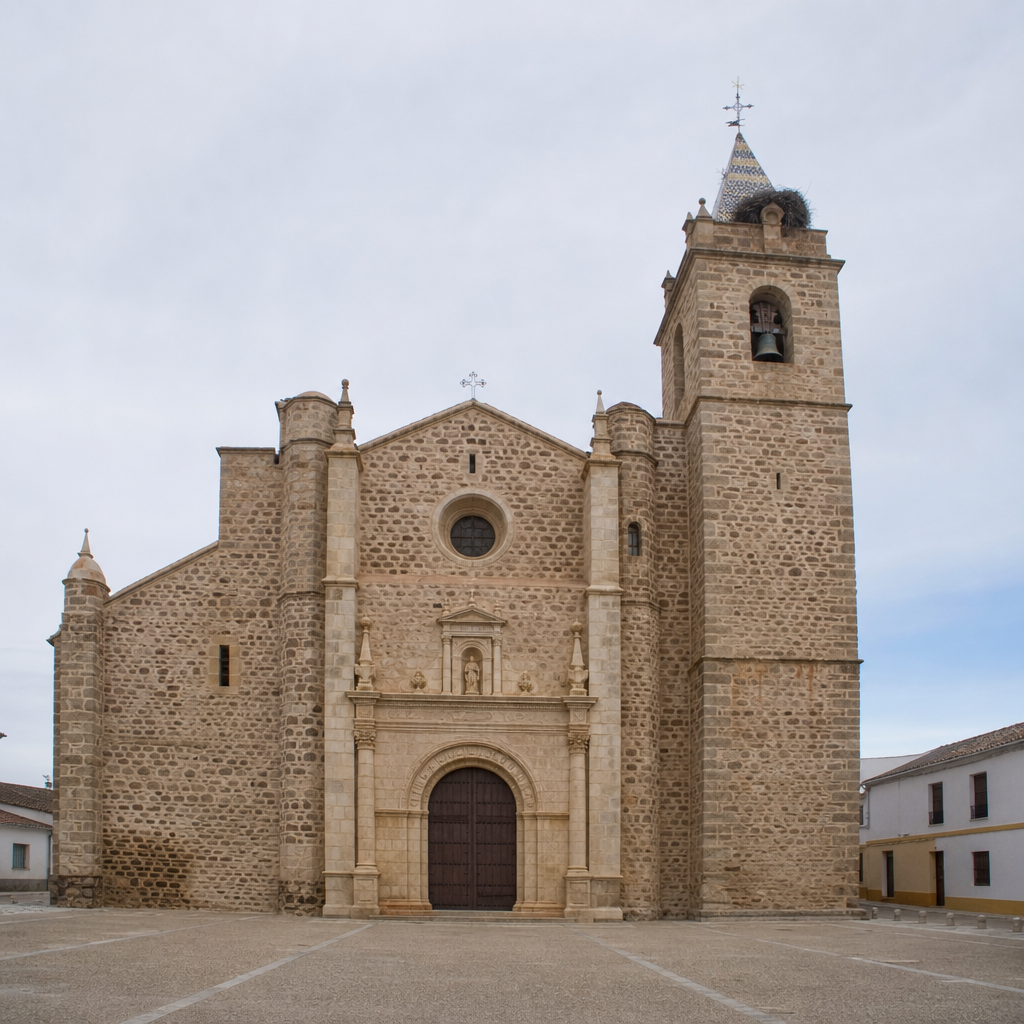 Fachada de la Iglesia de Nuestra Señora del Castillo vista de frente.