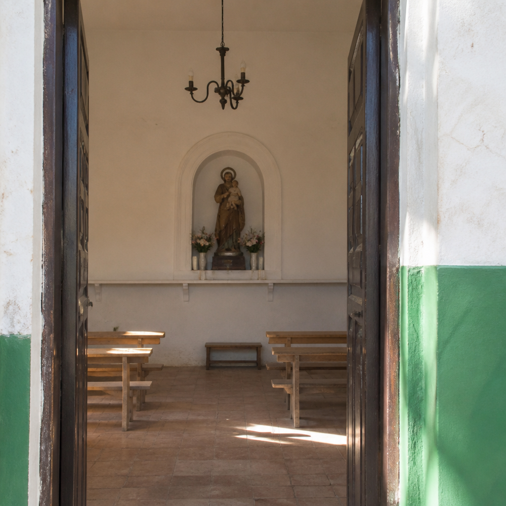 Interior de la Ermita de San José en Fuente Tójar con la imagen del santo