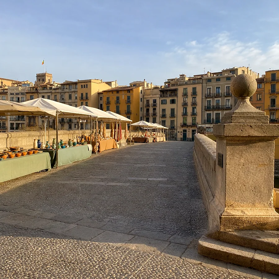 Recreación ilustrativa: Mercat de productes artesans del Pont de Pedra