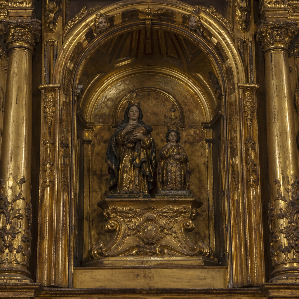 Virgen de la Caridad y Cristo de la Salud en la iglesia de Guadalcázar