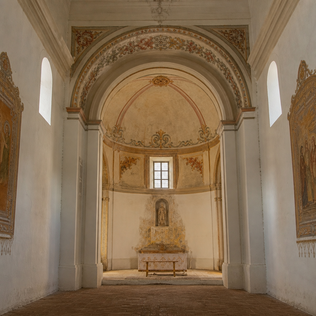 Cúpula sobre pechinas y pinturas de la Ermita de San Salvador en Hornachuelos