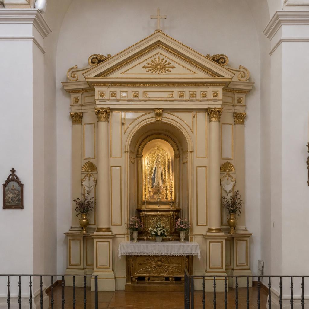 Retablo y camarín de la Virgen de los Dolores en la iglesia de Hornachuelos