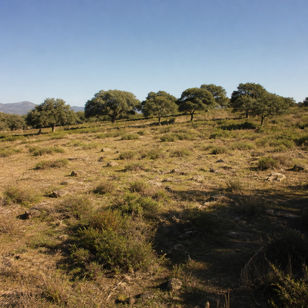 Relieve del entorno donde se registró el hallazgo de 1954 en el Yacimiento arqueológico de Cortijo del Bramadero
