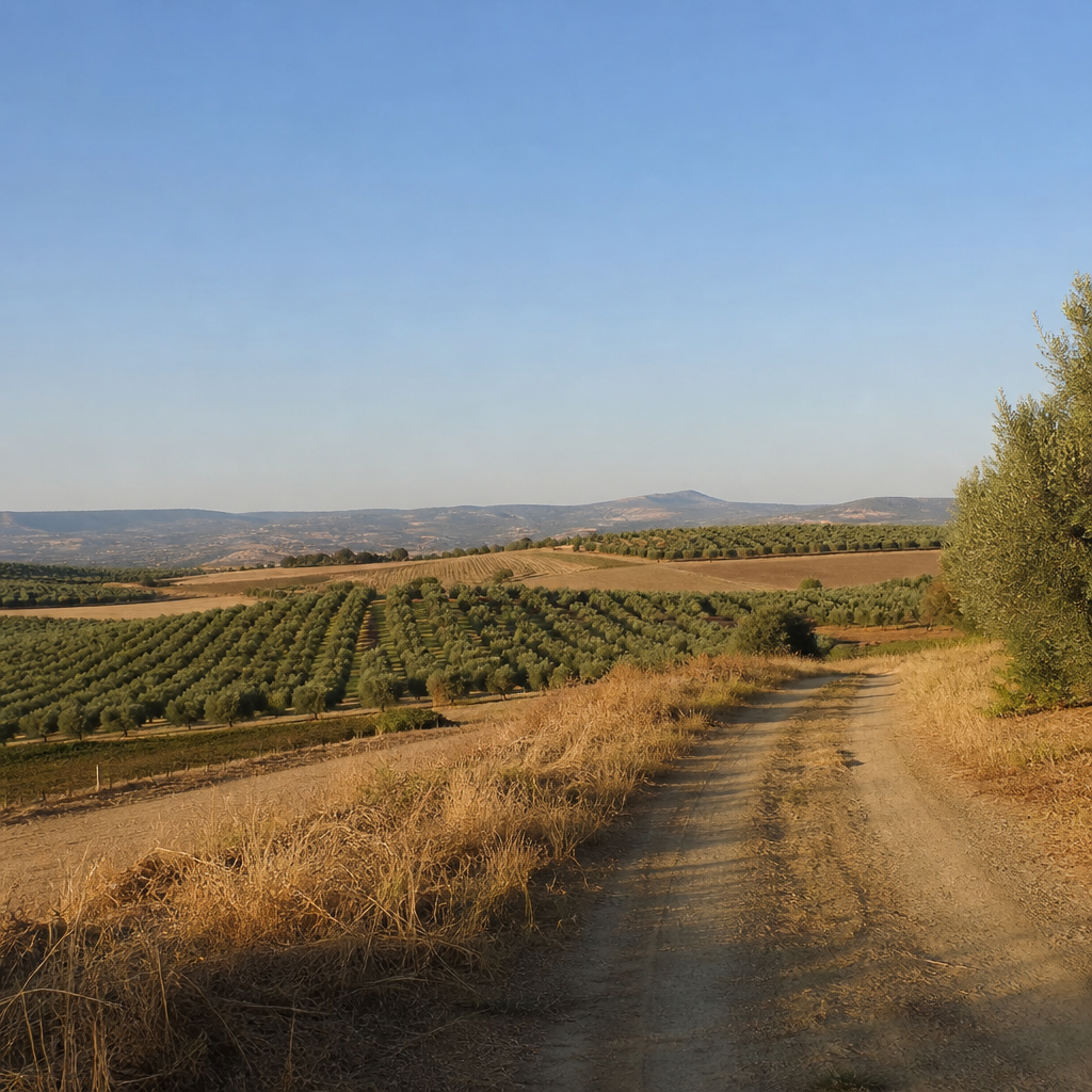 Paisaje agrícola cerca del Yacimiento arqueológico de Cortijo del Bramadero, Hornachuelos