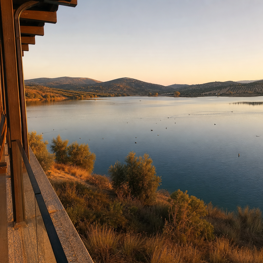 Terraza con vistas al embalse en el Centro de Interpretación del Embalse de Iznájar