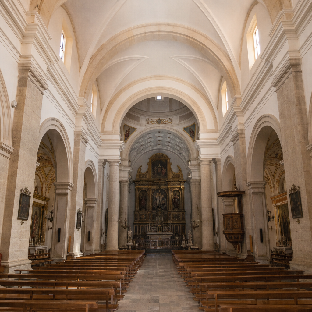 Crucero y bóveda de la Iglesia Parroquial de Santiago Apóstol de Iznájar