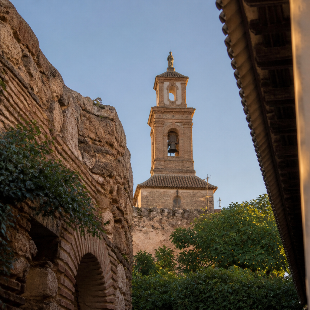 Torre de San Rafael y mirador junto al Patio de las Comedias de Iznájar