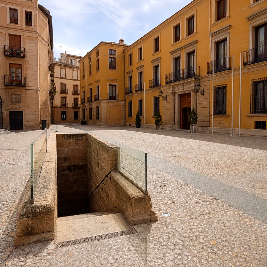 Recreación ilustrativa: Refugio Antiaéreo de la Plaza de Santiago