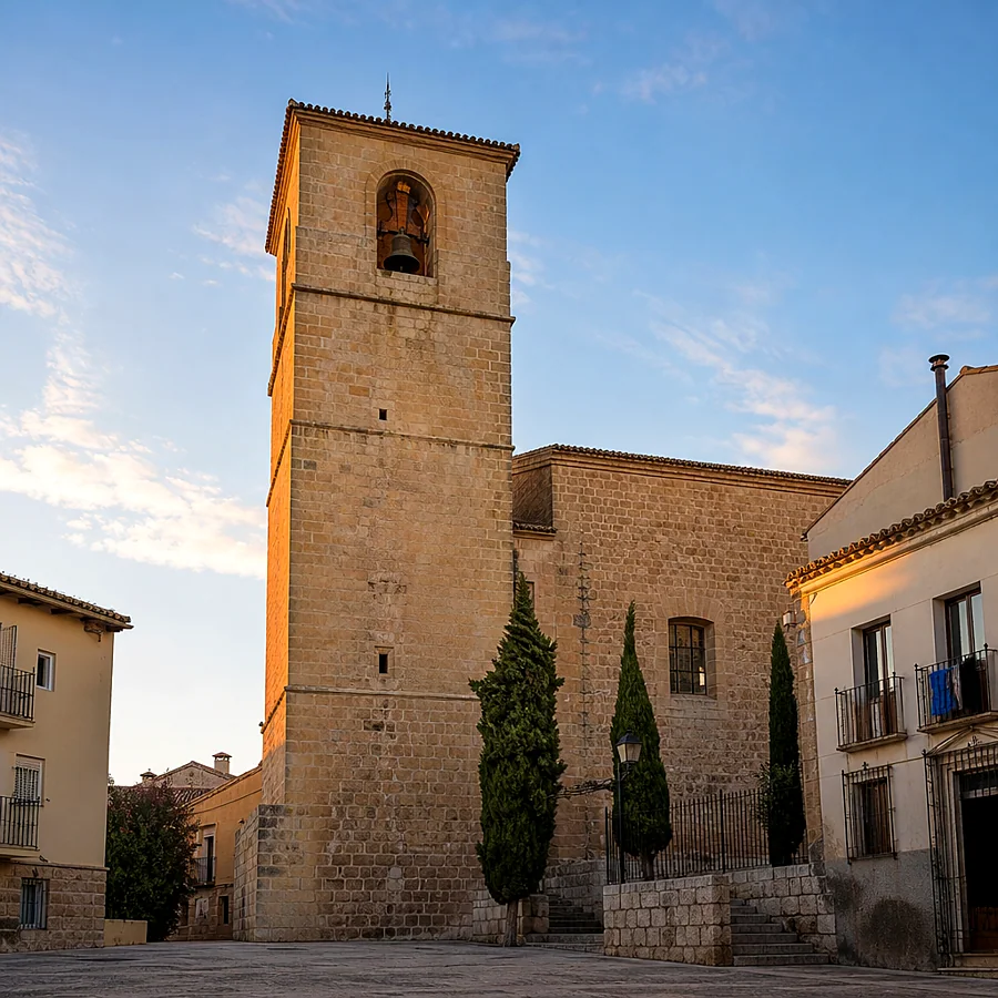 Recreación ilustrativa: Torre del Concejo de Jaén con la campana en lo alto