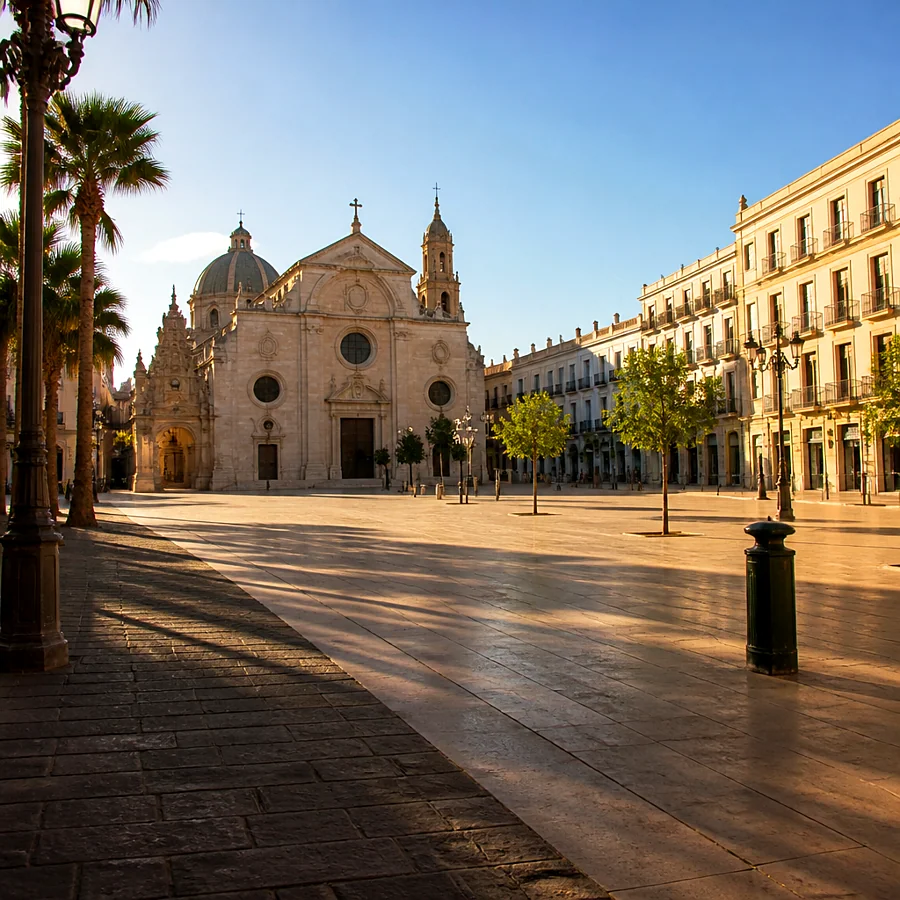 Recreación ilustrativa: Plaza del Arenal de Jerez mirando hacia el barrio de San Miguel