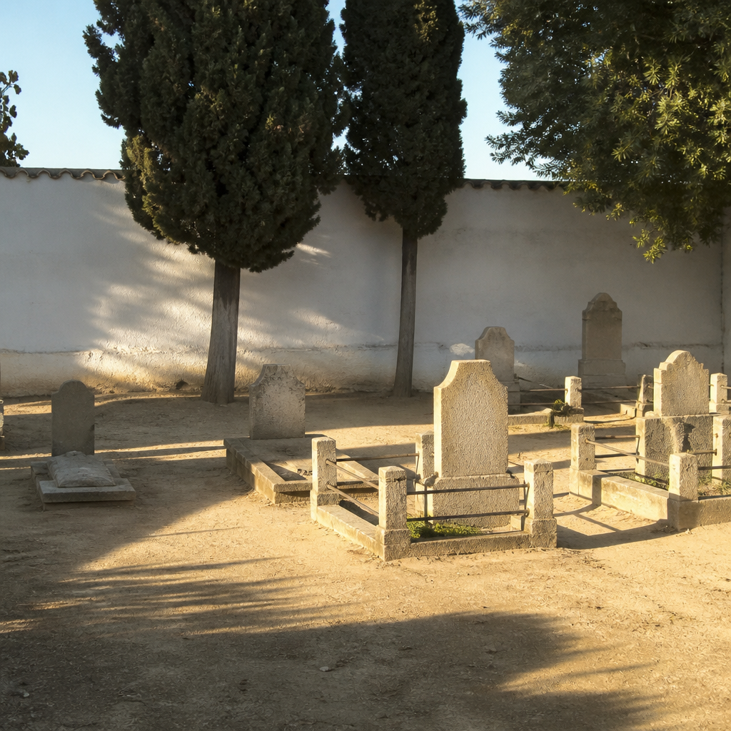 Patios antiguos y lápidas del Cementerio de La Carlota