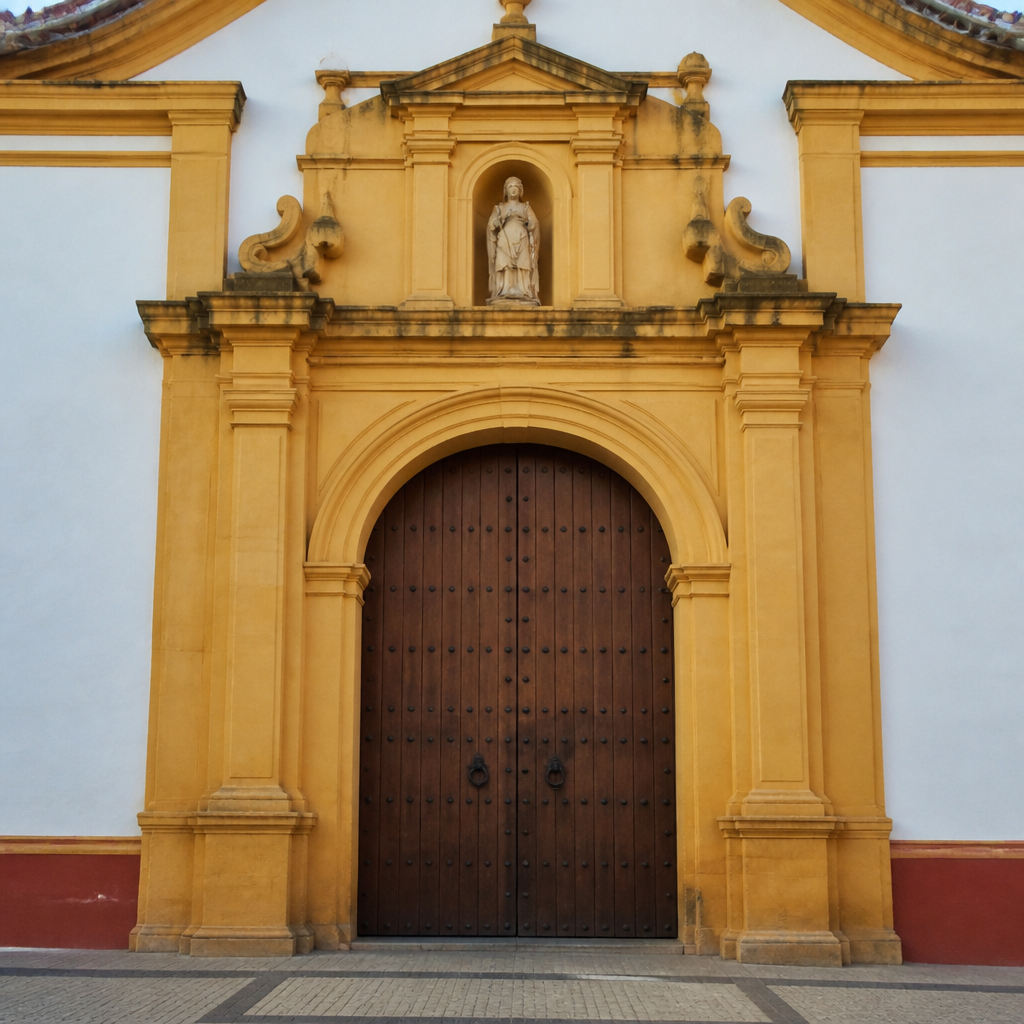 Entrada principal de la iglesia parroquial de La Carlota.