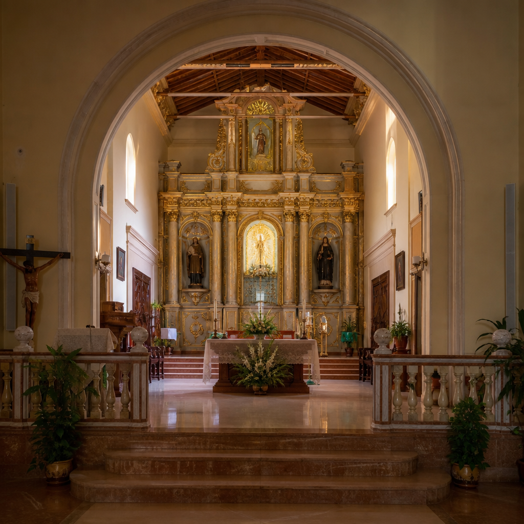 Retablo mayor de la Iglesia Parroquial de Nuestra Señora del Rosario de La Guijarrosa