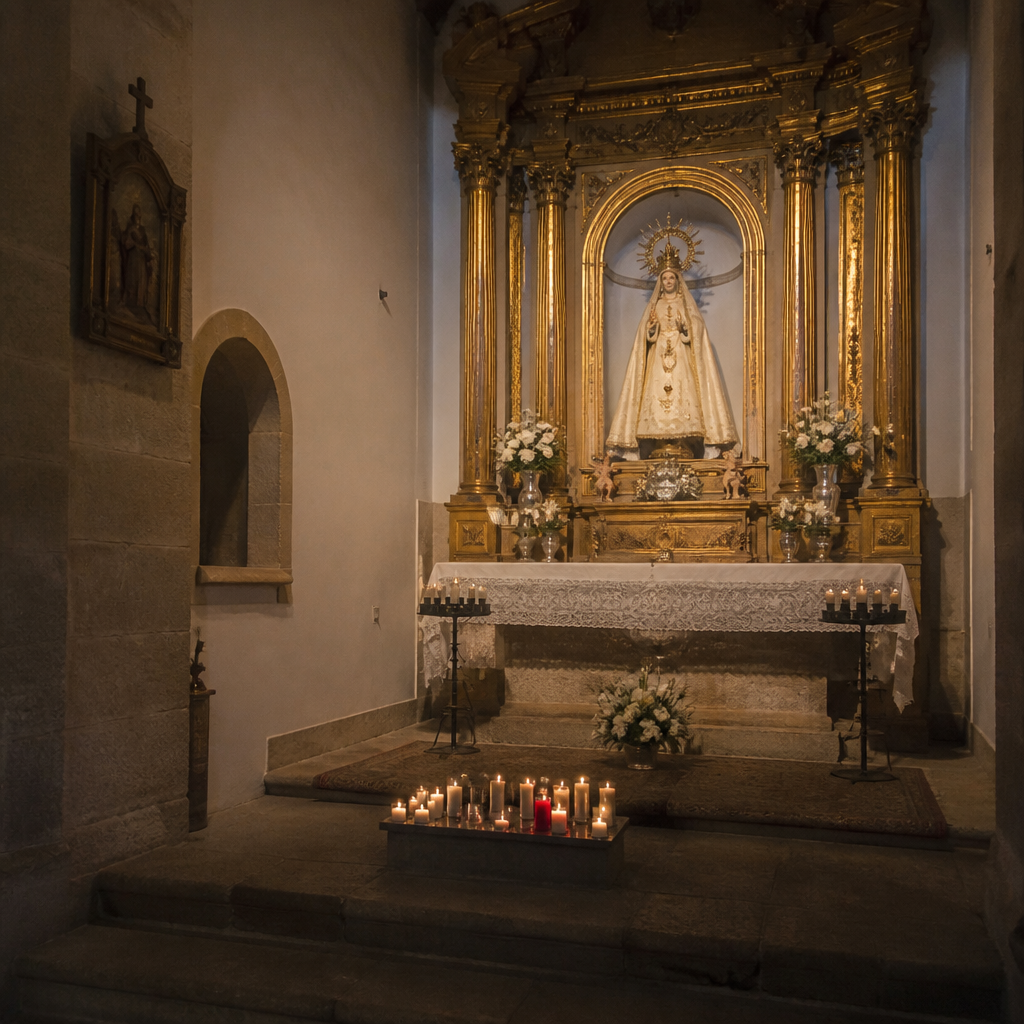 Imagen de Nuestra Señora del Rosario en la iglesia parroquial de La Guijarrosa
