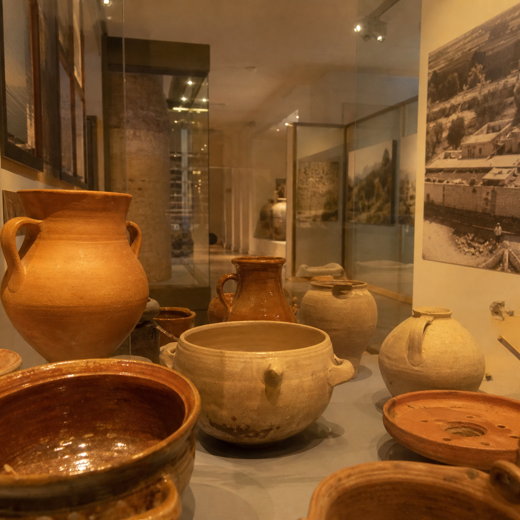 Cerámicas de La Rambla en la sección de historia del museo.