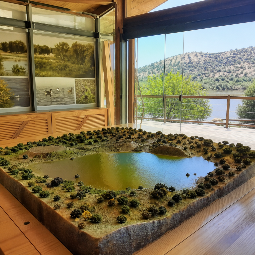 Maqueta en relieve en el centro de visitantes de la laguna de Zóñar