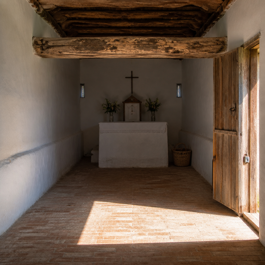 Interior de la Ermita de San Isidro Labrador en Los Blázquez, lugar de culto al santo