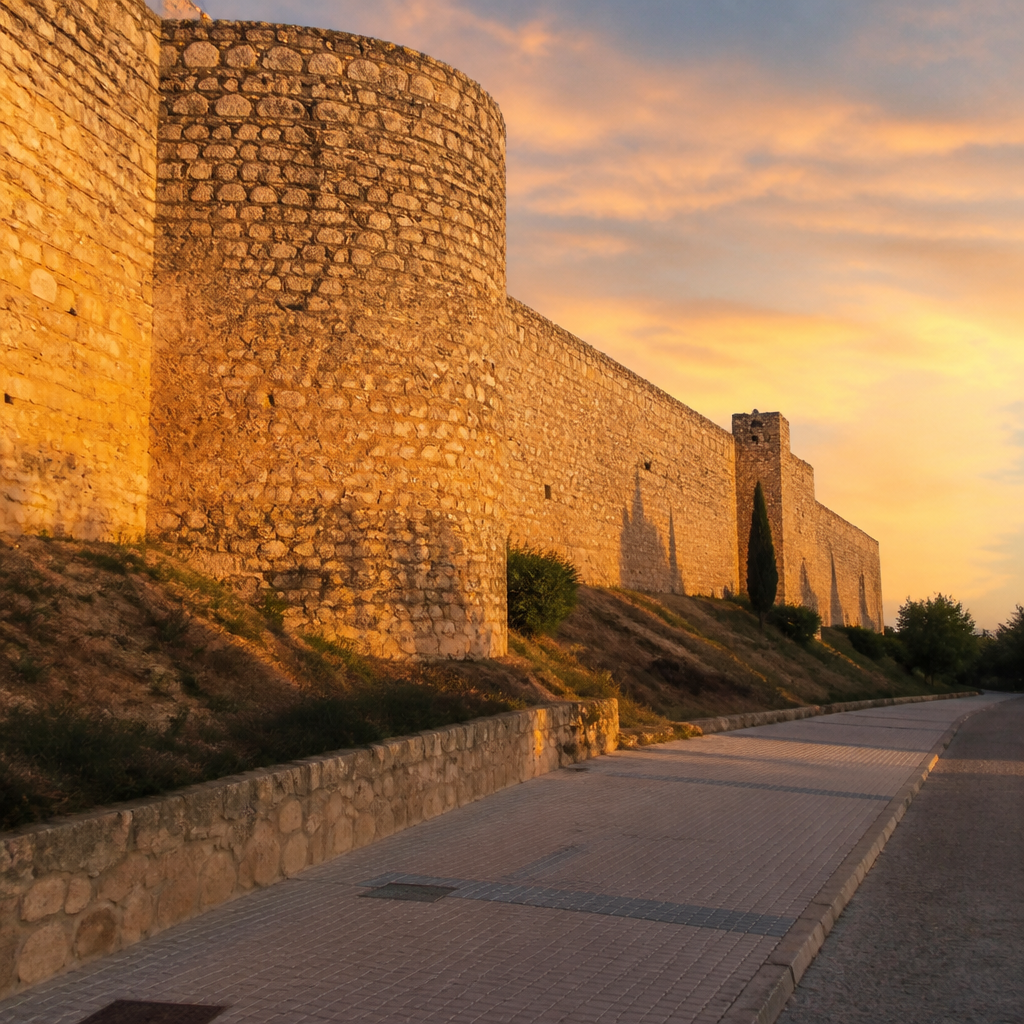 Lienzo sureste de la muralla del Castillo del Moral de Lucena visto desde el exterior