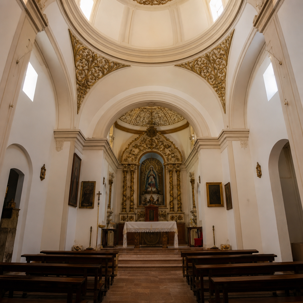 Nave y cúpula con pechinas de la Ermita de Nuestra Señora de la Aurora, qué ver en Lucena