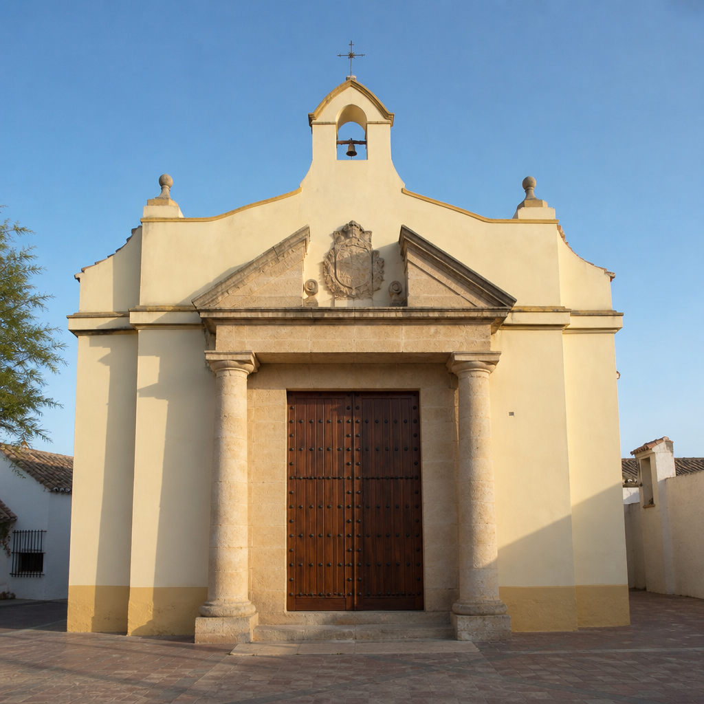 Portada con escudo de los Condes de Luque en la Ermita de Nuestra Señora del Rosario