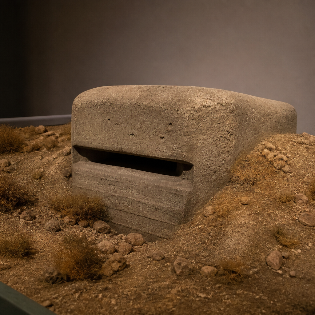 Maqueta de búnker de la Guerra Civil en el museo de Luque, turismo en Luque