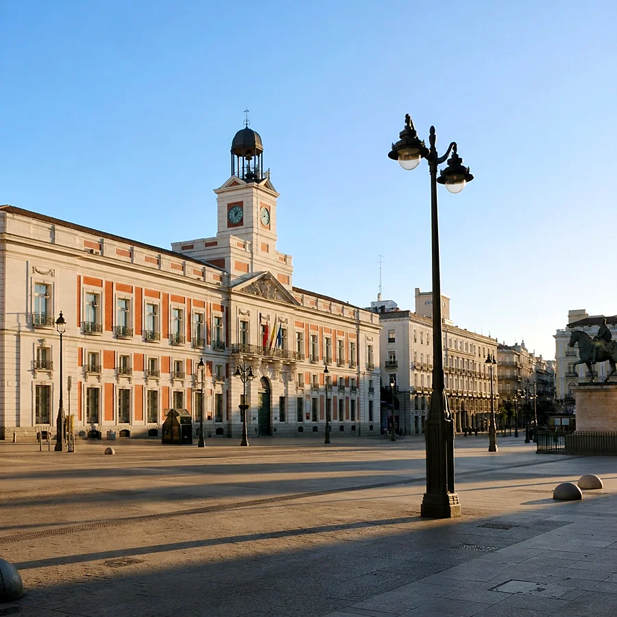 Recreación ilustrativa: Puerta del Sol de Madrid, donde empezó La Pajarita en 1852