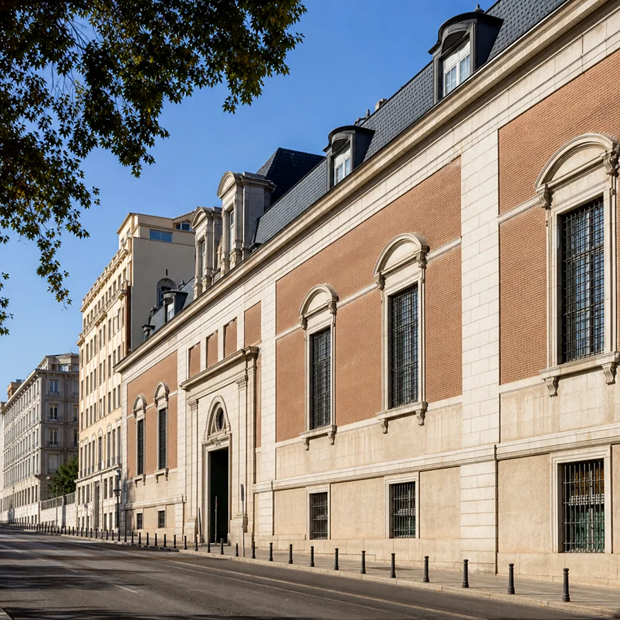 Recreación ilustrativa: Palacio de Godoy en la calle Bailén junto a Plaza de España