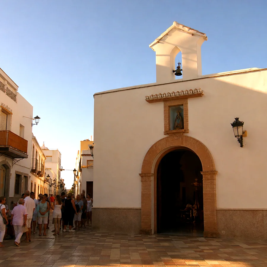 Recreación ilustrativa: Procesión marítimo-terrestre de la Virgen del Carmen de El Palo