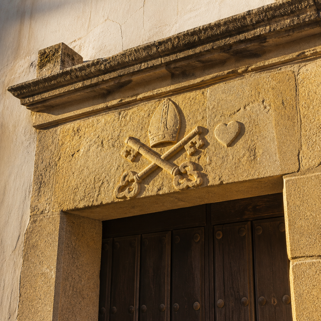 Portada de piedra y dintel de la Casa de la Capellanía de Montalbán de Córdoba