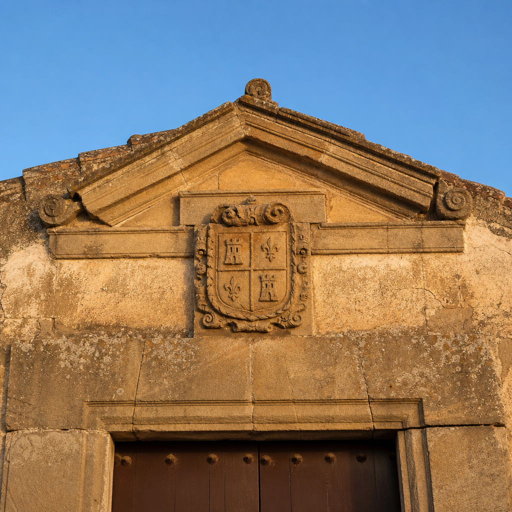 Escudo del dintel de la Casa de la Capellanía en Montalbán de Córdoba