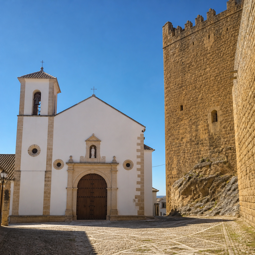 Torre de las Palomas del Castillo Ducal de Frías junto a la Iglesia de la Asunción de Montemayor
