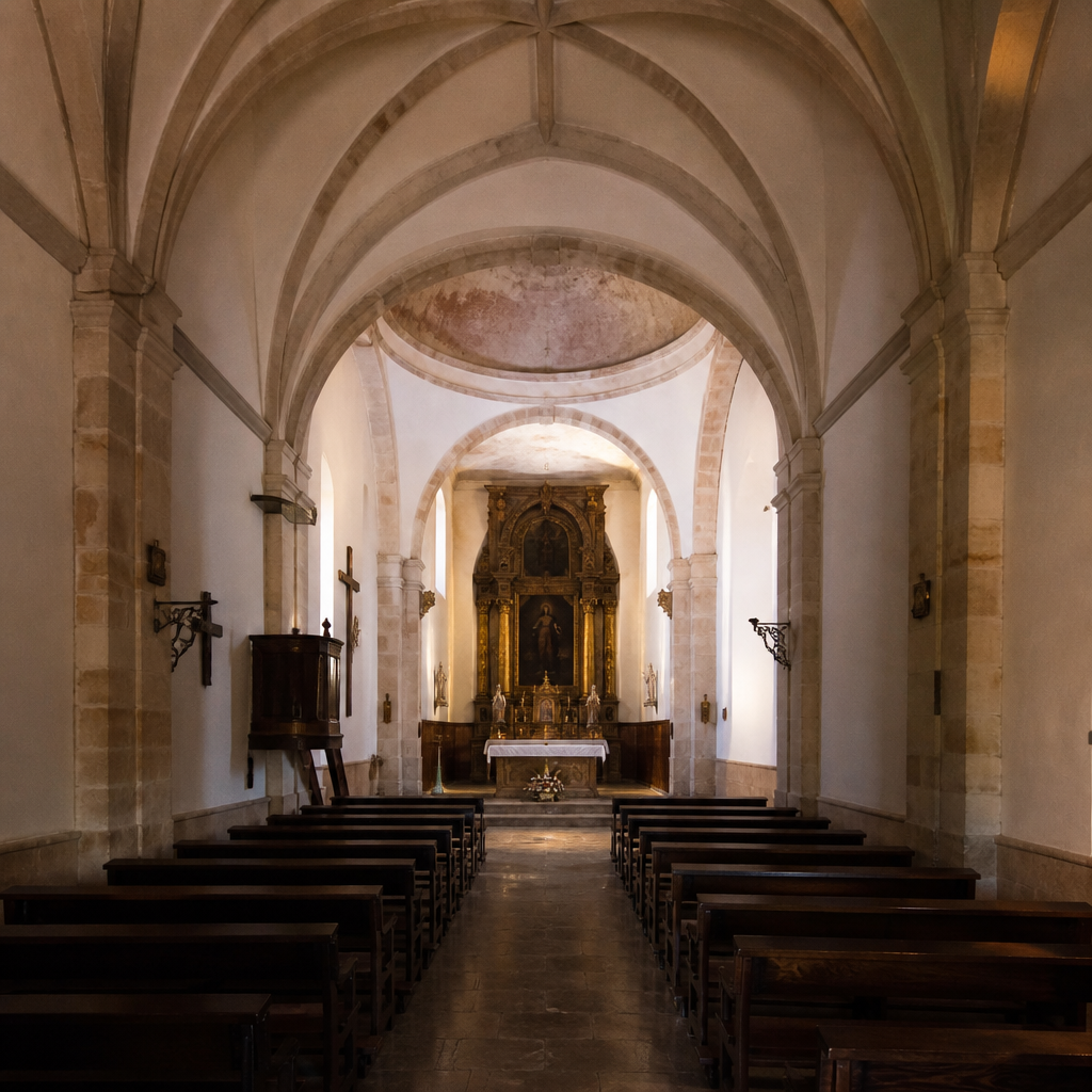Nave con bóvedas de arista de la Ermita de Nuestro Padre Jesús Nazareno de Montemayor