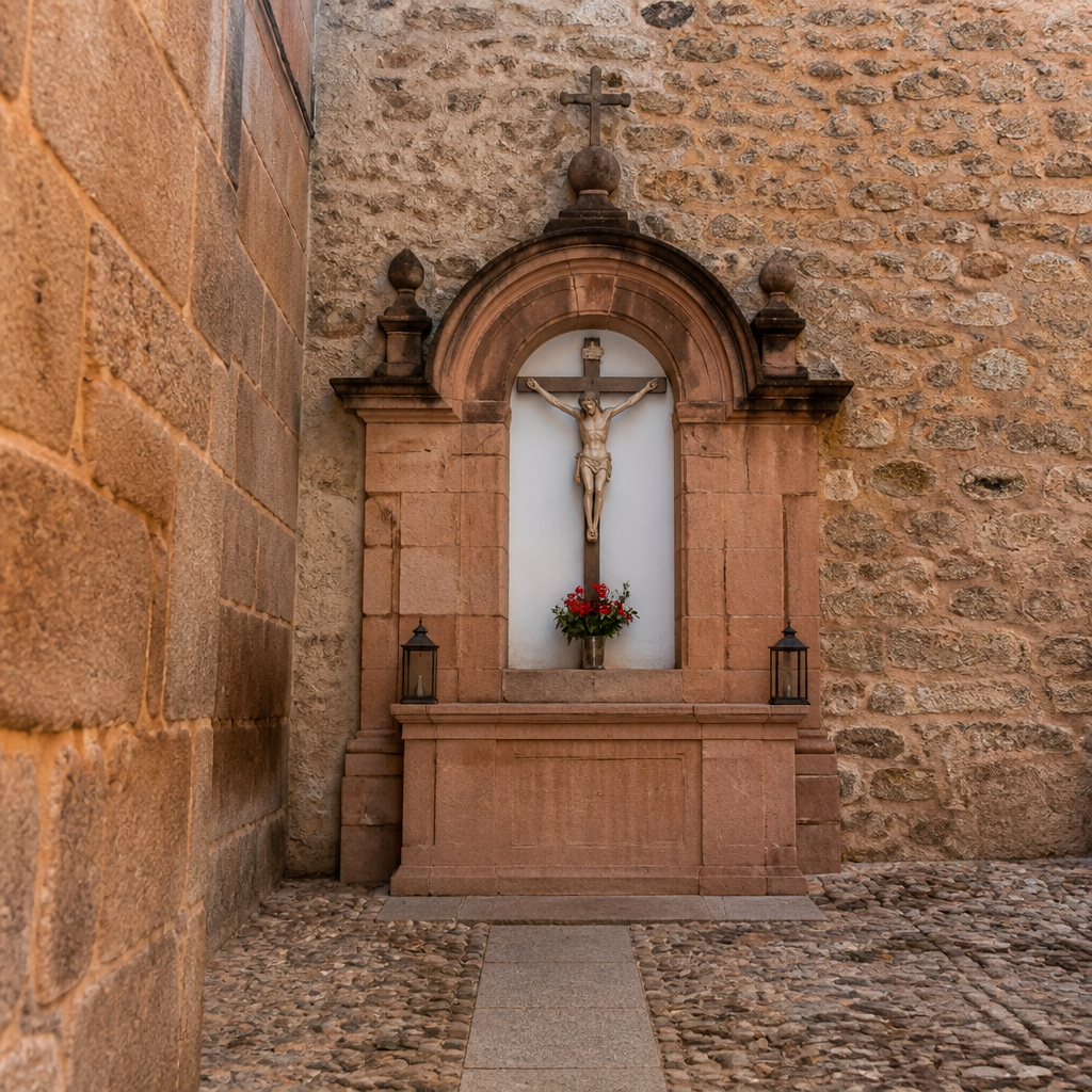 Altar del Cristo de Limpias en el Altar del Postigo de Montoro, adosado al muro parroquial