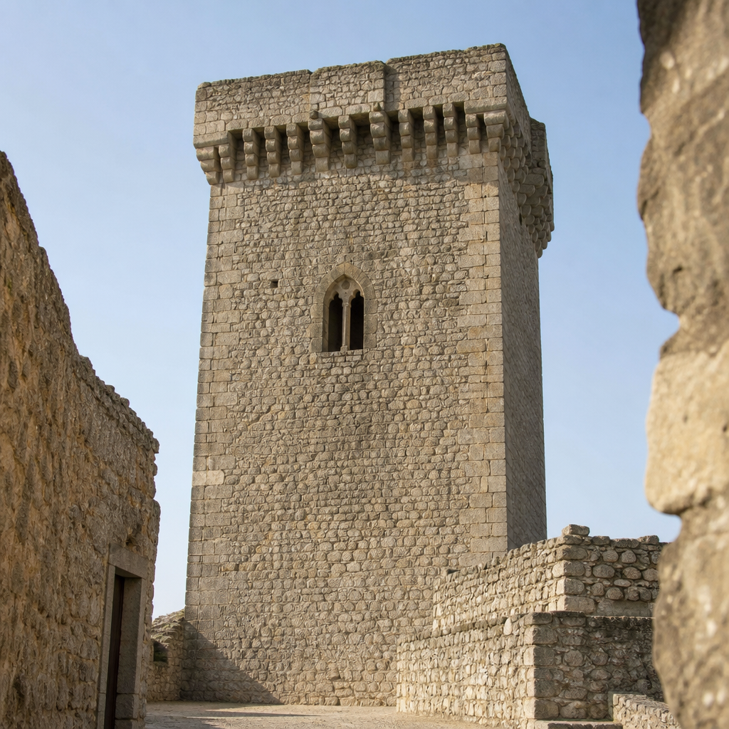 Torre del Homenaje del Castillo de Monturque con su puerta ojival a media altura
