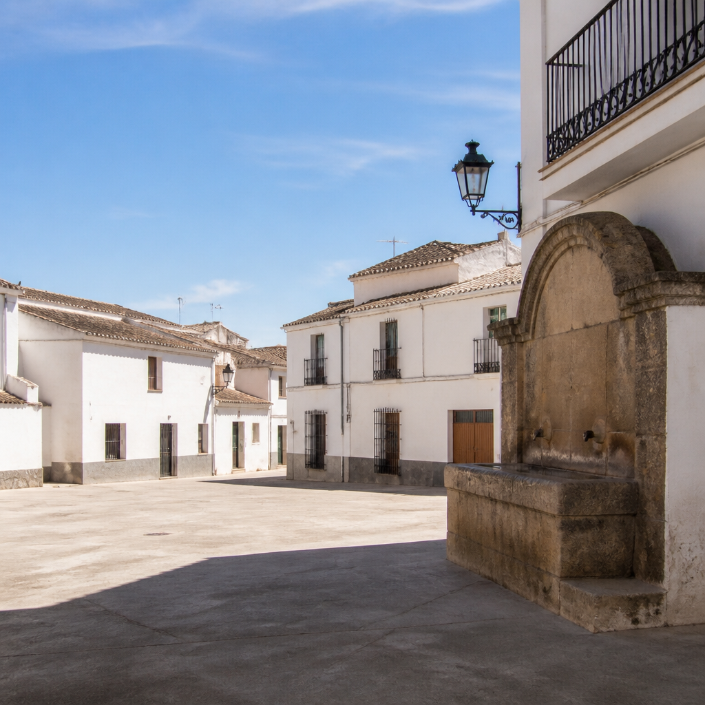 Entorno de la Fuente Vieja de Moriles, antigua plaza y llano histórico