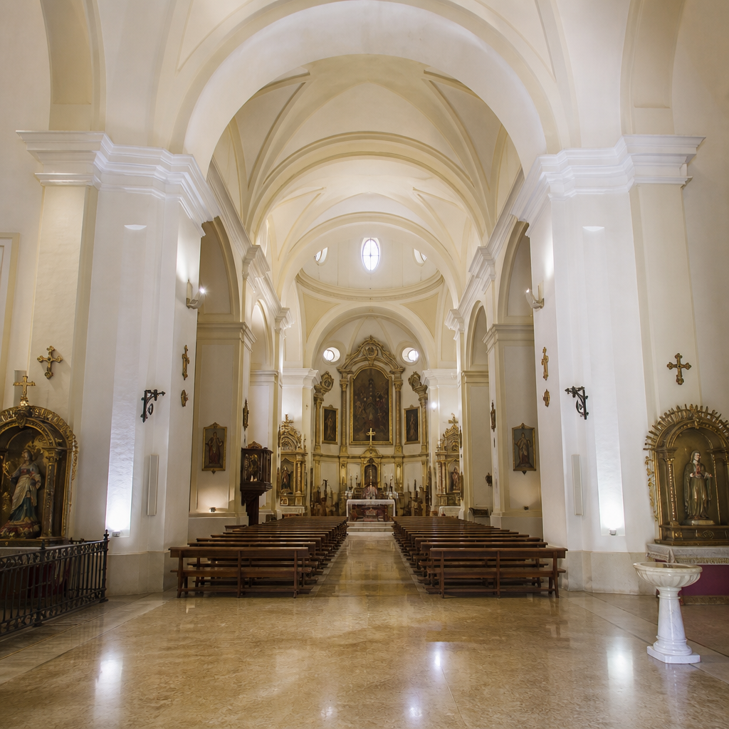 Nave y capillas laterales de la Iglesia Parroquial de San Pedro Apóstol de Nueva Carteya