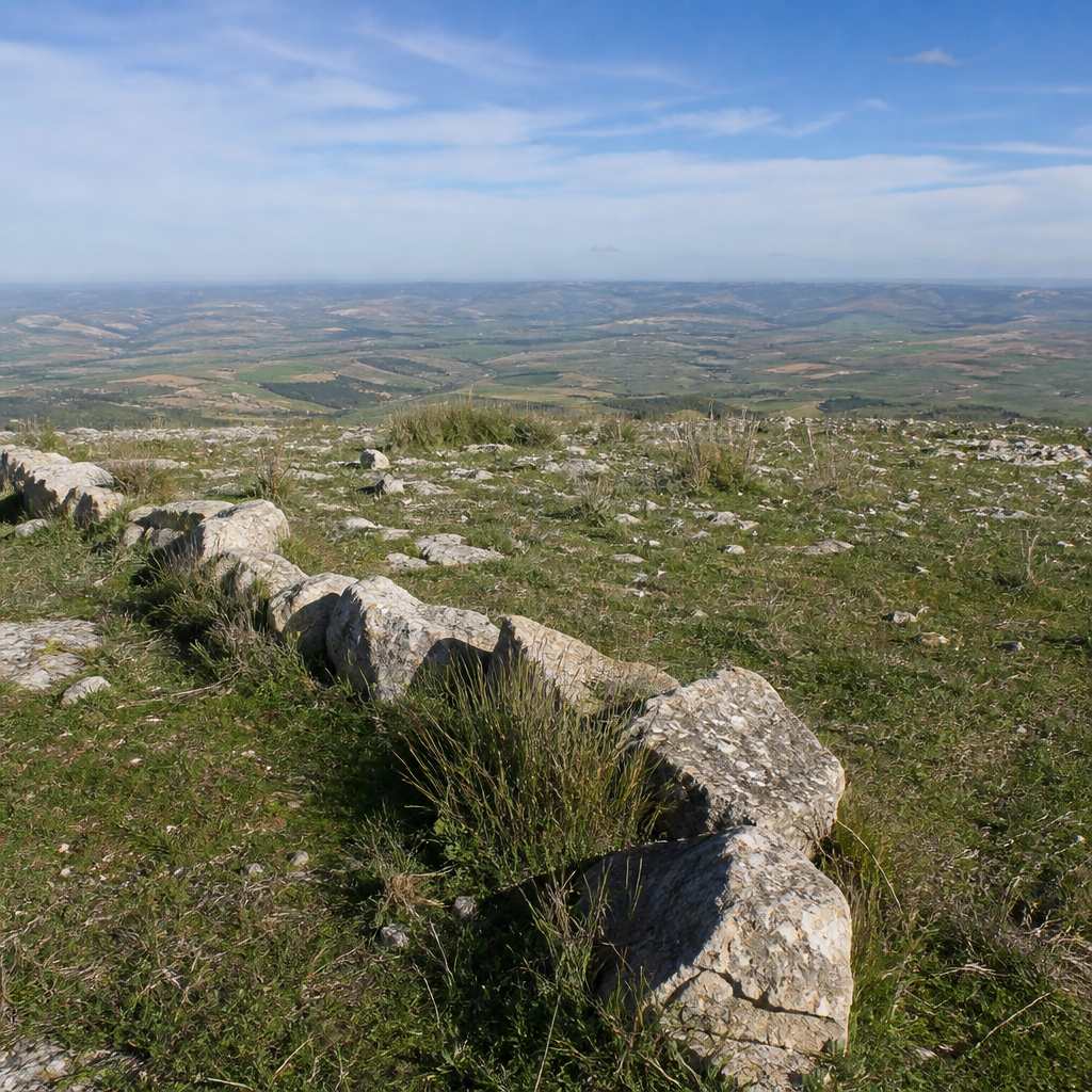 Cima del Castillejo Alto en Nueva Carteya con restos de piedra