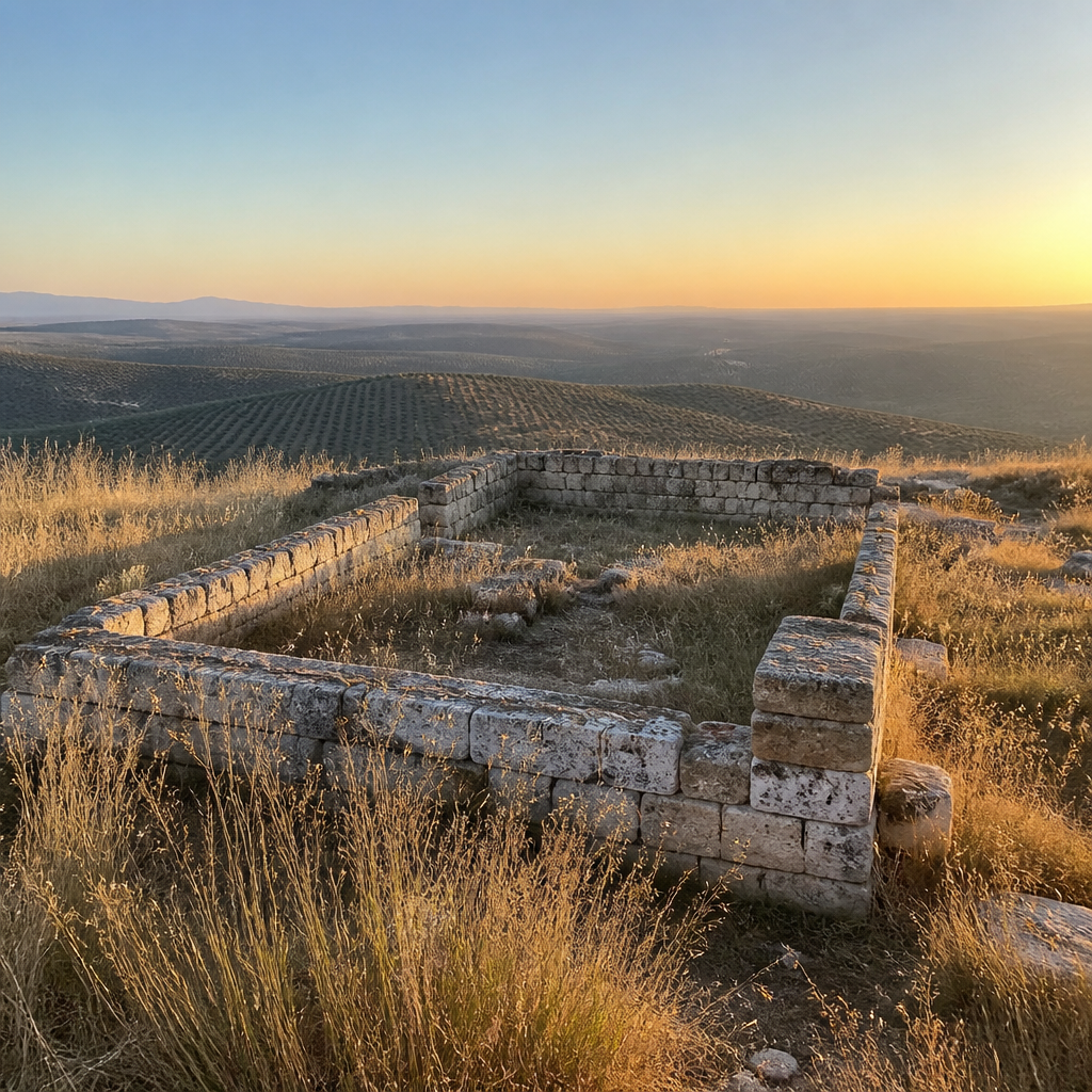 Recinto de la cima del yacimiento arqueológico de El Higuerón en Nueva Carteya