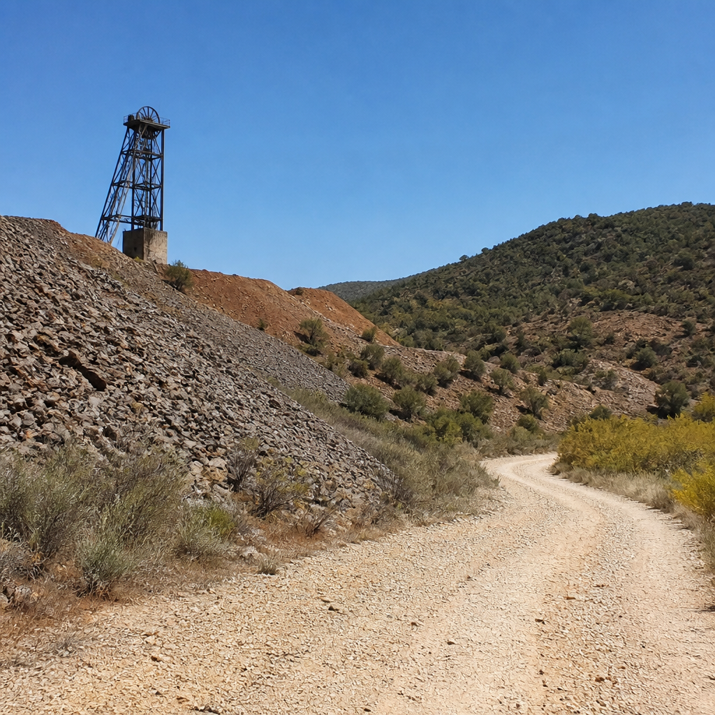 Escombrera y paisaje minero del Pozo Mina San Arturo en Obejo