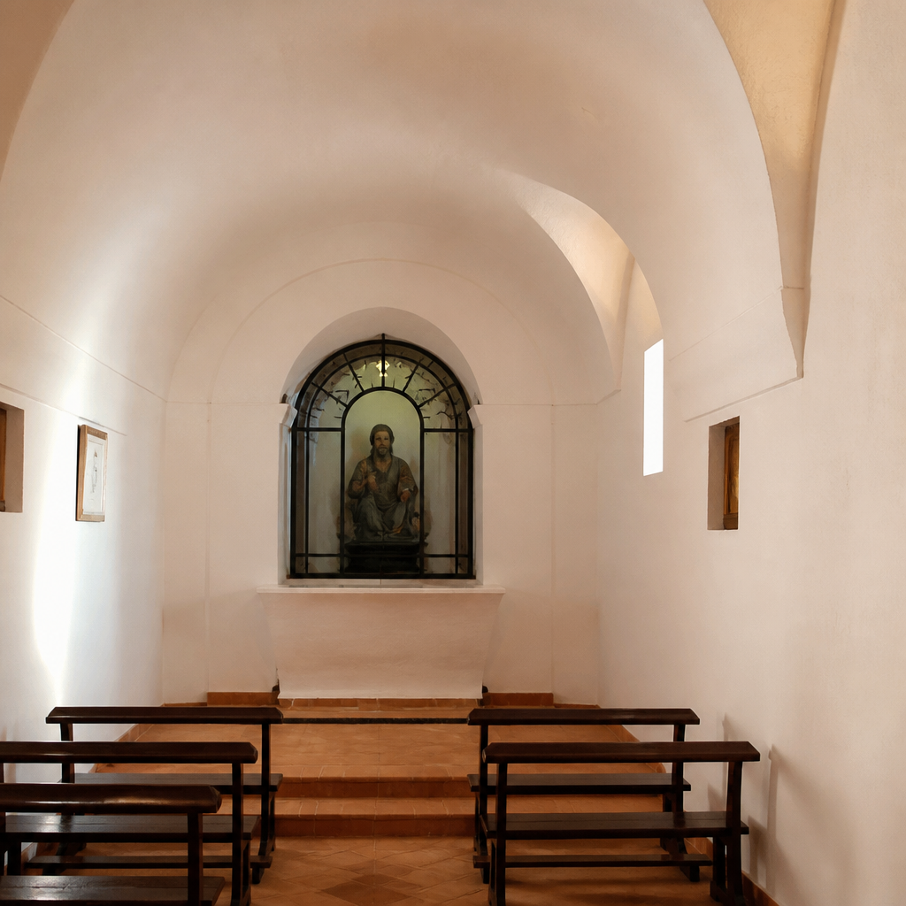 Hornacina de San Lucas en el interior de la ermita de Palenciana