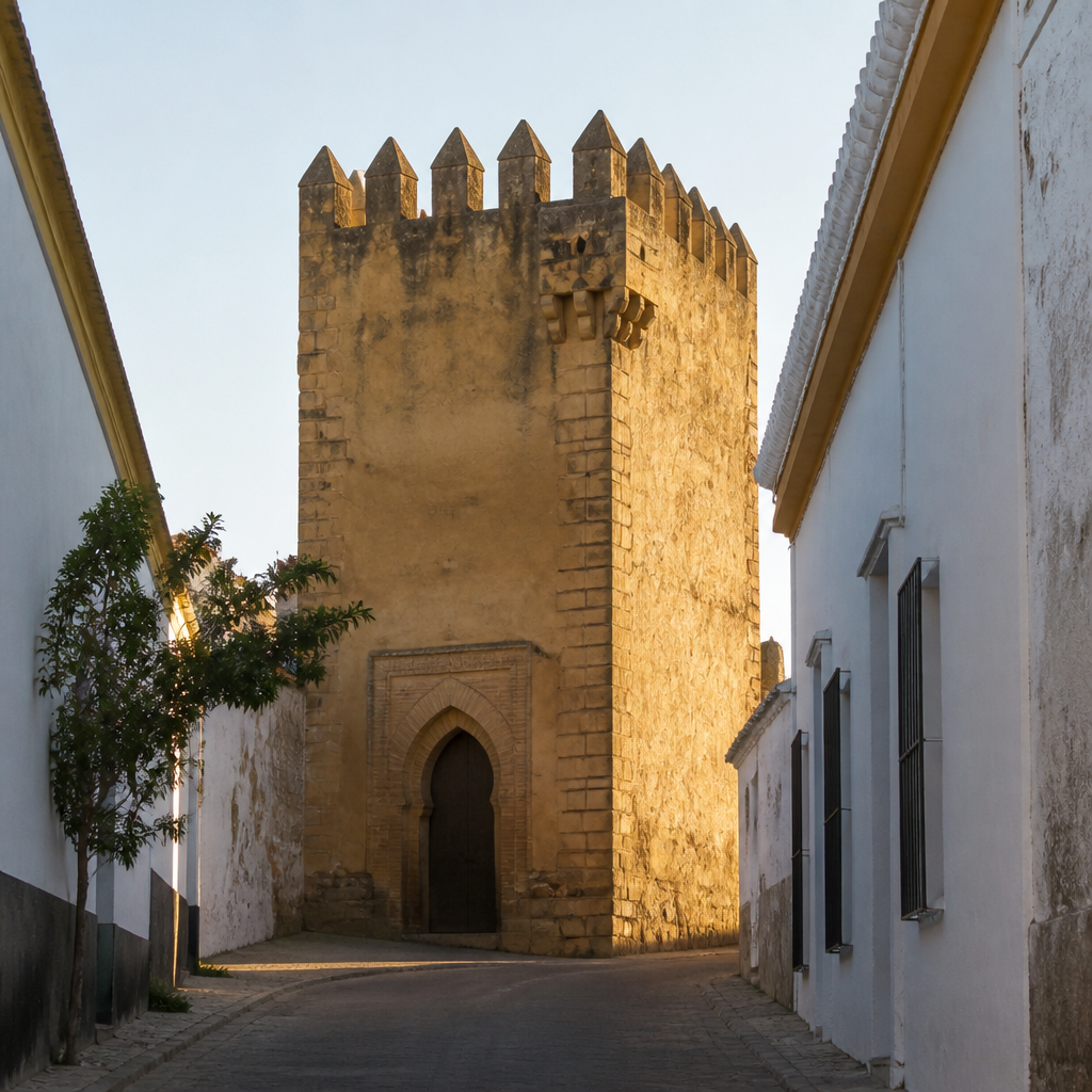 Torre de las Angustias y Arquito Quemado en la muralla urbana de Palma del Río