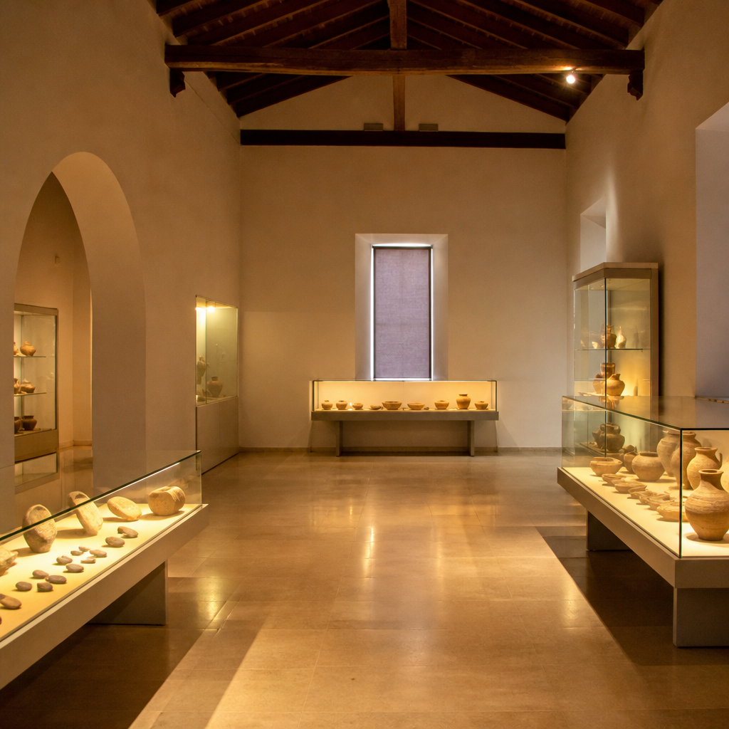 Sala de Prehistoria del Museo Municipal de Palma del Río con piezas de La Verduga