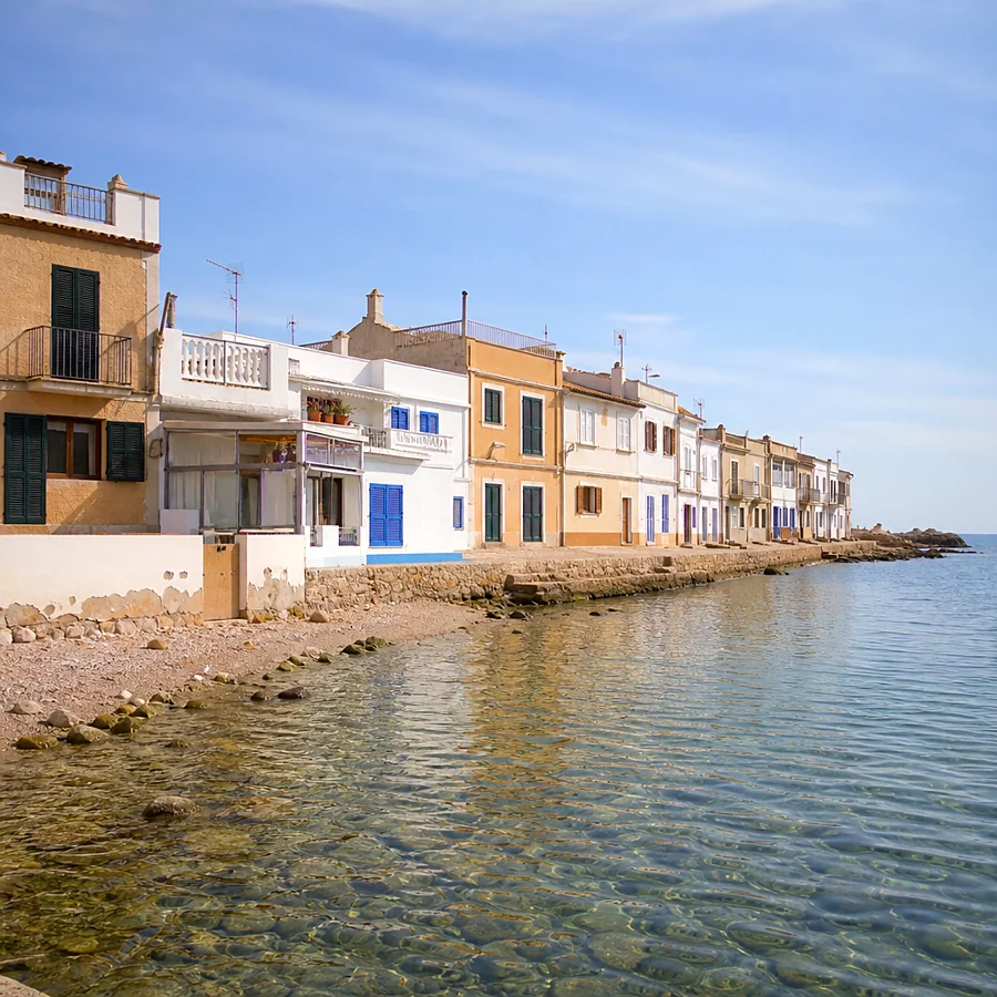 Recreación ilustrativa: Casas de pescadores renovadas en el frente litoral de Portixol, Palma