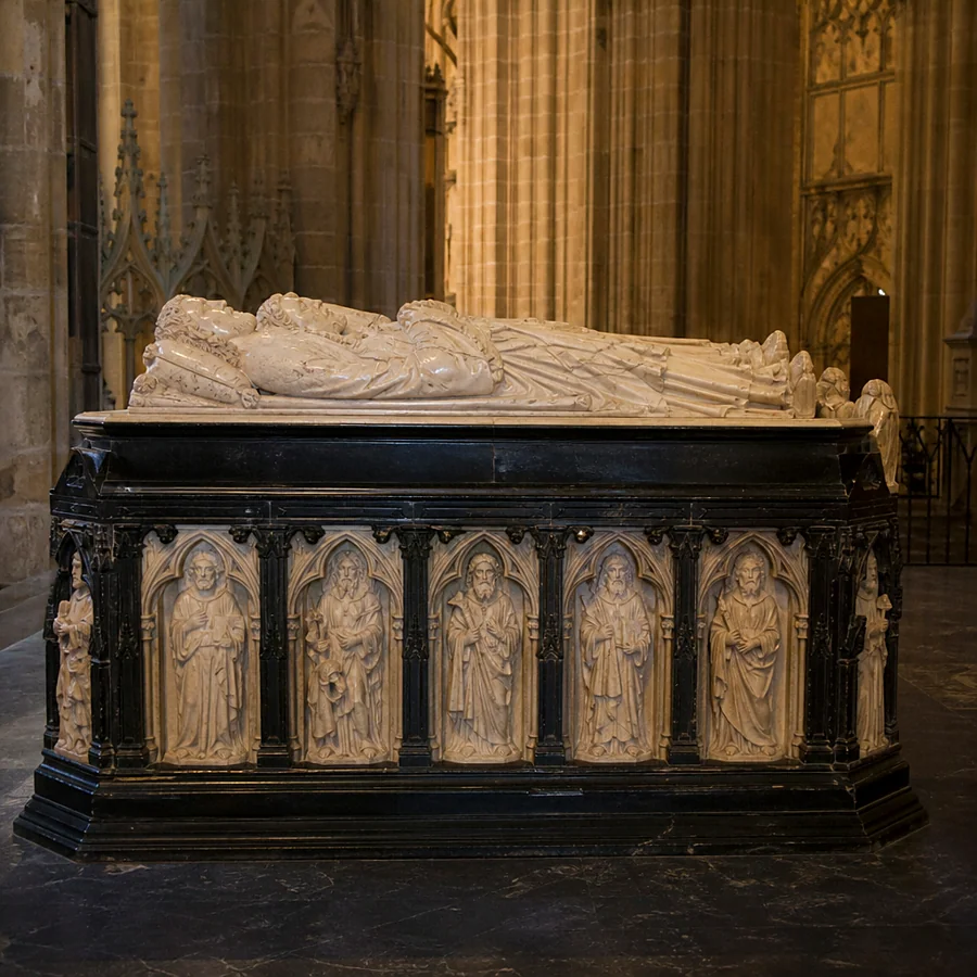Recreación ilustrativa: Sepulcro de Carlos III y Leonor en la Catedral de Pamplona