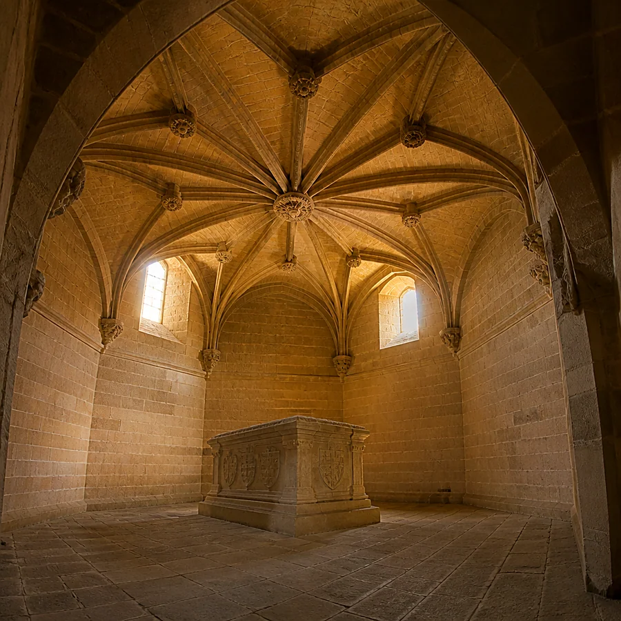 Recreación ilustrativa: Bóveda estrellada de la capilla Barbazana de Pamplona