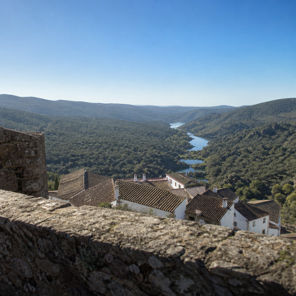 Vistas del valle del Bembézar desde el castillo de Hornachuelos