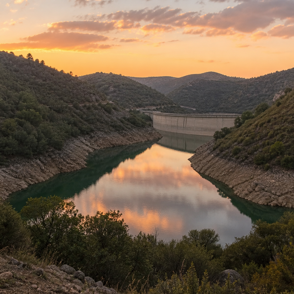 Embalse y presa del Bembézar, rutas Sierra Morena Córdoba
