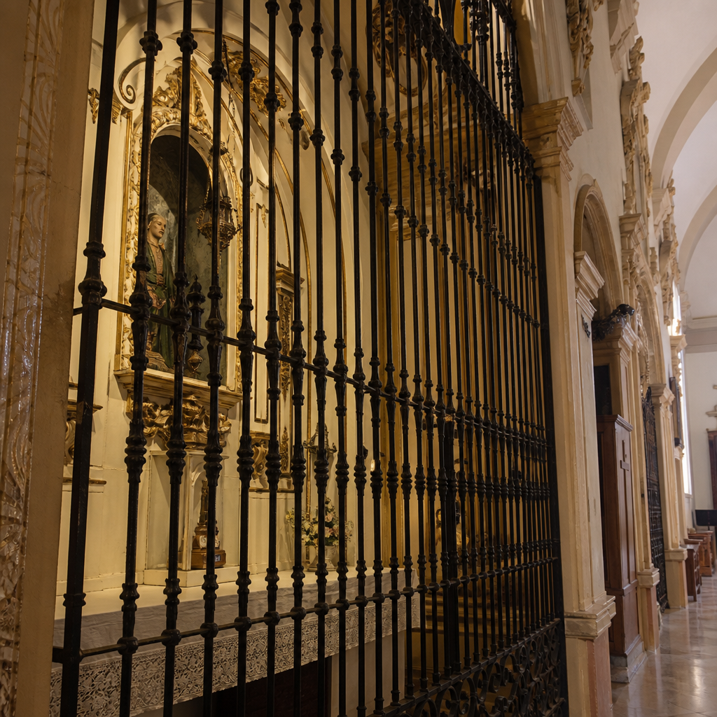 Capillas laterales con yeserías en la iglesia de Pedro Abad